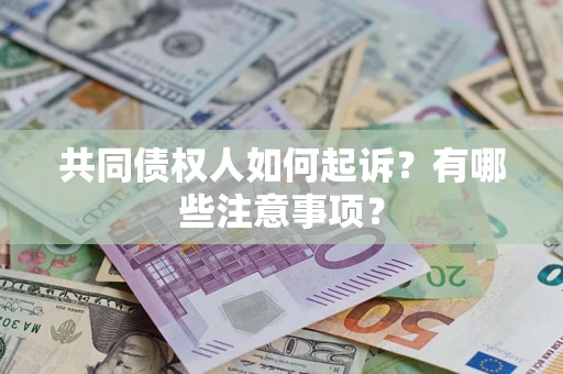 济南共同债权人如何起诉？有哪些注意事项？
